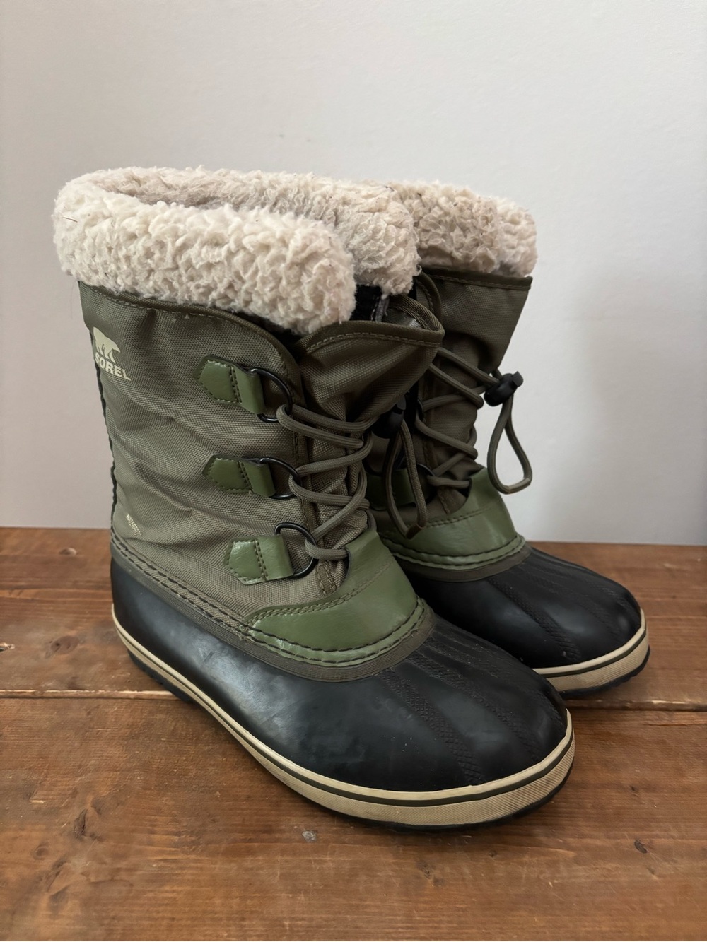 Youth Sorel Yoot Pac Nylon Winter Snow Boots Green Size 3